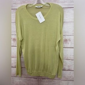 NWT Double Zero Women's Spicy Small Sage Knit Long Sleeve Crew Neck Pullover Top